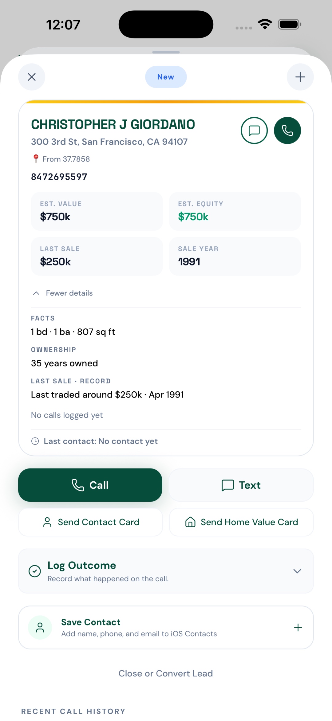 Call queue with contact card